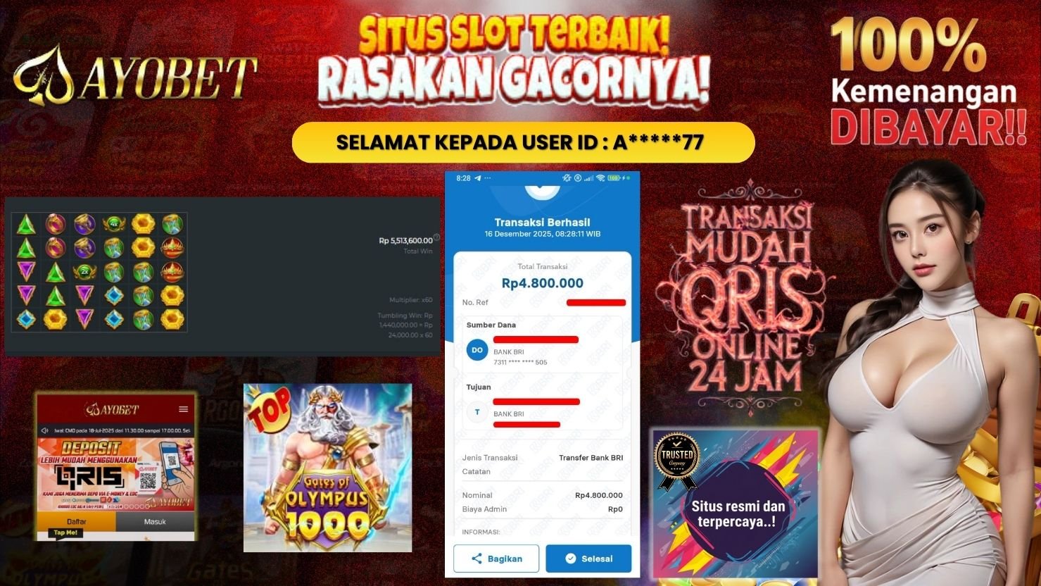 AYOBET JACKPOT SLOT GATES OF OLYMPUS 1000